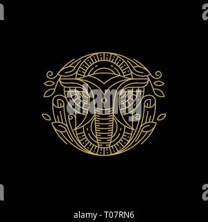 Line Art Elefant Design Konzeption Illustration vektor Vorlage. Geeignet für kreative Industrie, Multimedia, Entertainment, Ausbildungen, Shop, und alle re Stock Vektor