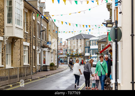 Southwold, Großbritannien - 8 September, 2018 - Stadtbild von Southwold, einem beliebten Badeort in der Grafschaft Suffolk in Großbritannien Stockfoto