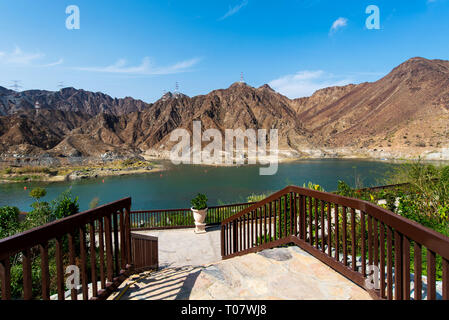 Al Rafisah Verdammung in der Stadt von Khor Fakkan in den Vereinigten Arabischen Emiraten Stockfoto