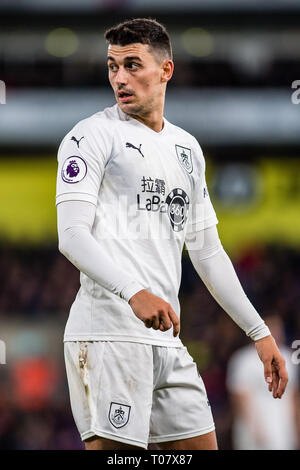 LONDON, ENGLAND - Dezember 01: Während der Premier League Match zwischen Crystal Palace und Burnley FC am Selhurst Park am 1. Dezember 2018 in London, Vereinigtes Königreich. (Foto von Sebastian Frej/MB Medien) Stockfoto