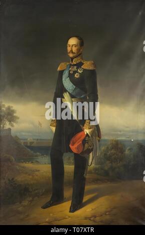 "Portrait von Nikolaus I.". Russland, 1855. Abmessungen: 265,5 x 171,5 cm. Museum: Staatliche Eremitage, St. Petersburg. Autor: yegor Botman (Georg). Jegor IWANOWITSCH BOTTMANN. Stockfoto