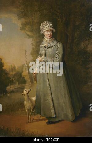 "Katharina II. Wandern im Park". Russland, Ende des 18. und frühen 19. Jahrhundert. Abmessungen: 96 x 66 cm. Museum: Staatliche Eremitage, St. Petersburg. Autor: Vladimir Borovikovsky (nach). Stockfoto