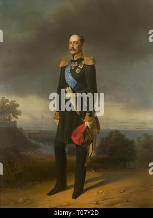"Porträt des Kaisers Nikolaus I.". Russland, 1856. Abmessungen: 265 x 202 cm. Museum: Staatliche Eremitage, St. Petersburg. Autor: yegor Botman (Georg). Jegor IWANOWITSCH BOTTMANN. Stockfoto