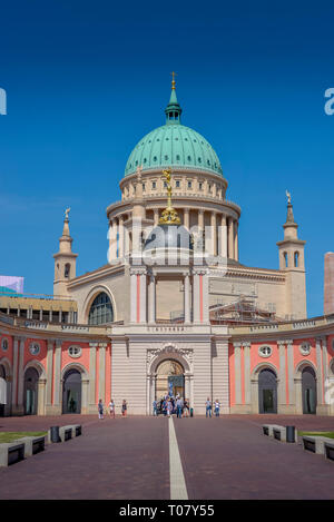 Innenhof, Landtag, Fortunaportal, Nikolaikirche, am Alten Markt, Potsdam, Brandenburg, Deutschland Stockfoto