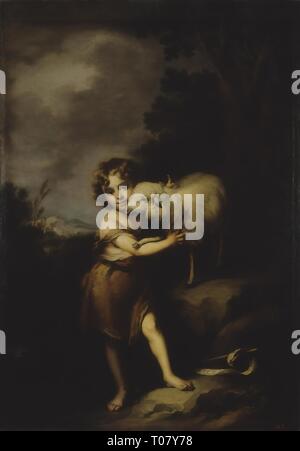 T Johannes der Täufer mit einem Lamm'. Spanien, 18. Abmessungen: 173 x 119 cm. Museum: Staatliche Eremitage, St. Petersburg. Thema: Anonyme Künstler. 18. Bartolomé Esteban Murillo (nach). Stockfoto