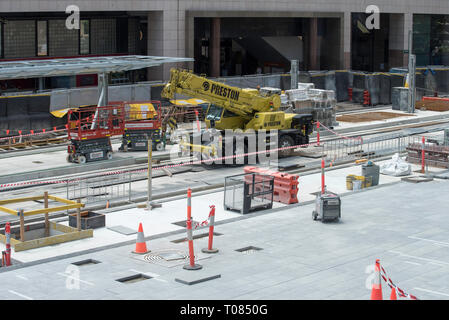 Sydney, Australien, Nov. 2018: Der fast abgeschlossenen Circular Quay Abschnitt der neuen Sydney CBD Stadtbahn Stockfoto