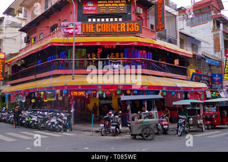 Street 136, Riverfront, Phnom Penh, Kambodscha, Asien Stockfoto