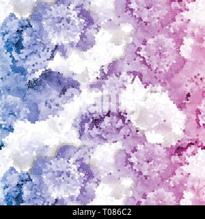 Nahtlose pfingstrose Mosaik. Rosa Blau Blume Muster Stock Vektor