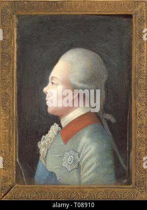 'Miniature' Portrait of Grand Duke Pawel Petrowitsch''. Russland (? ), 1780. Maße: 8x5,5 cm, Rahmen: 14,5 x 11,8 cm. Museum: Staatliche Eremitage, St. Petersburg. Thema: Anonyme Künstler, Ende des 18. Jahrhunderts. Anonym. Stockfoto