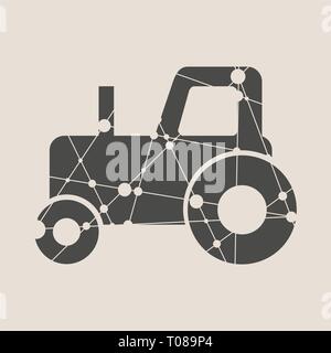 Low Poly style Abbildung: Ein Landwirt Traktor. Stock Vektor