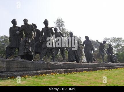 NEU-DELHI, INDIEN - 2018. MÄRZ: Vorderansicht der Denkmäler der Gyarah Murti beim Mutter-Theresa-Halbmond in Neu-Delhi. Stockfoto