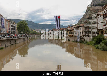 Amasya, Türkei Mai 25, 2016 Ottoman - alte Häuser aus dem Osmanischen Reich und eine wichtige Stadt Stockfoto