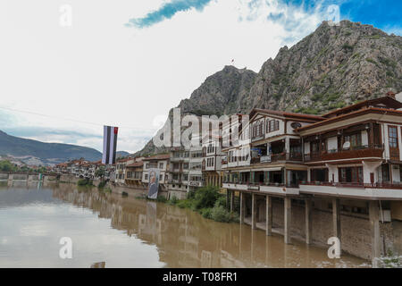 Amasya, Türkei Mai 25, 2016 Ottoman - alte Häuser aus dem Osmanischen Reich und eine wichtige Stadt Stockfoto