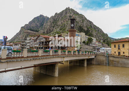 Amasya, Türkei Mai 25, 2016 Ottoman - alte Häuser aus dem Osmanischen Reich und eine wichtige Stadt Stockfoto