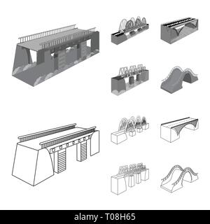 Brücke, Radfahren, Bahn, montiert, modern, Fußgängerzone, Zug, Meer, Umzug, Küste, Eisenbahn, Beton, Prop, Fluss, Handläufe, Spalte, Metall, Alte, Ziegel, Straße, Arch, Gebäude, Schiene, Verbindung, entwerfen, konstruieren, side, Brückenbau, Architektur, Sehenswürdigkeiten, Struktur, Kreuzung, Sicht, Set, Vector, Icon, Illustration, isoliert, Sammlung, Element, Grafik, Vektor, Vektoren, Stock Vektor