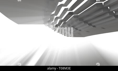 Abstrakte moderne futuristische Architektur in der Form von runden Tunnel mit dem Licht. 3D-Render Abbildung: Hintergrund Stockfoto