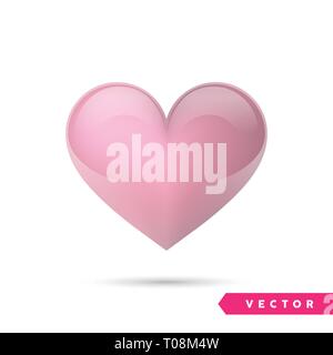 Realistische pink Effekt Herz. Vector Illustration. Realistische Herz, isoliert. - Vektor Stock Vektor