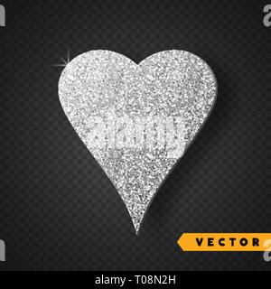 Vector Silber Herzen funkelt. Valentines Tag Vektor funkelt und glitzert. Urlaub Design. Stock Vektor