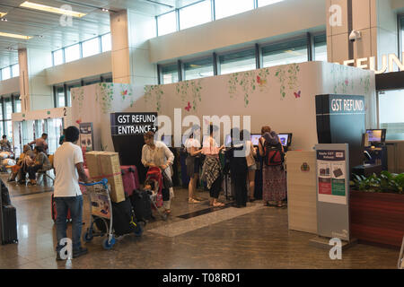 Flughafen Changi in Singapur Stockfoto