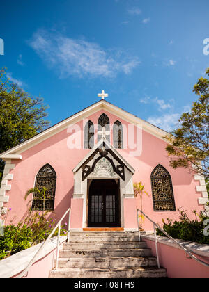 Historische, St. John's Anglican Church, Düsseldorf, Stadt, Hafen, Insel, Eleuthera, Bahamas, in der Karibik. Stockfoto