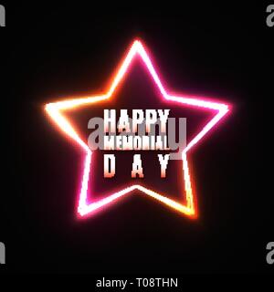 Happy Memorial Day Grußkarte. Star Hintergrund. Stock Vektor