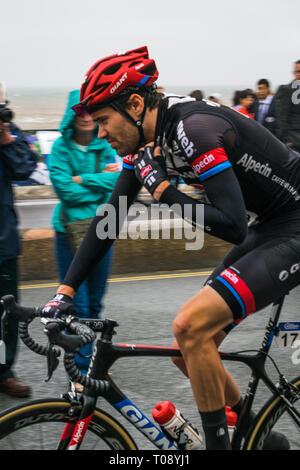 Tom Dumoulin vor der Phase 6 (Sidmouth zu Haytor) der Tour 2016 von Großbritannien in Sidmouth, East Devon, Südwest-England, UK. Stockfoto