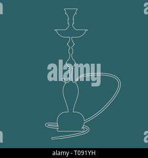 Shisha Symbol mit Line Art Stil. Hand Vector Illustration gezeichnet. Stock Vektor