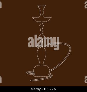 Shisha Symbol mit Line Art Stil. Hand Vector Illustration gezeichnet. Stock Vektor