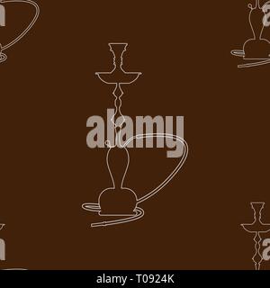 Shisha Muster nahtlose mit Line Art Stil. Vector Illustration. Stock Vektor