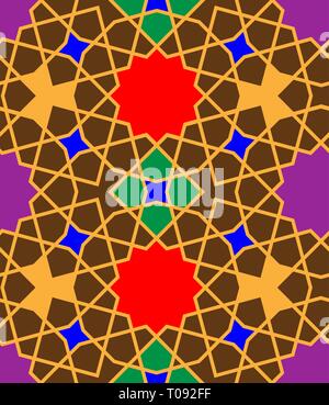 Östliche islamische bunten Ornament nahtlos. Durchgeschleifte Leitungen mit Sternen. Vector Illustration. Stock Vektor