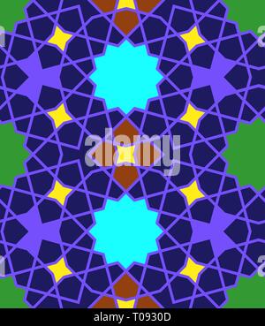 Östliche islamische bunten Ornament nahtlos. Durchgeschleifte Leitungen mit Sternen. Vector Illustration. Stock Vektor