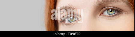 Wunderschöne menschliche Auge Makro Nahaufnahme Detail Stockfoto