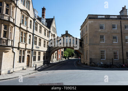 Brücke von Sehenswürdigkeiten in New College Lane, Oxford, Oxfordshire, Großbritannien Stockfoto