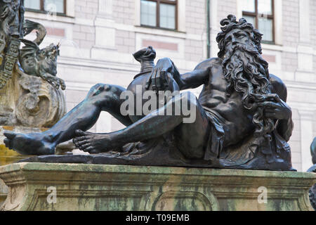 Brunnen und Kunst Skulptur in der Residenz München in München, Deutschland Stockfoto