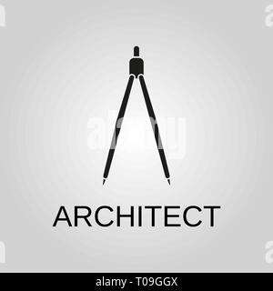 Architekt Symbol. Architekt Symbol. Flache Bauform. Lager - Vector Illustration. Stock Vektor