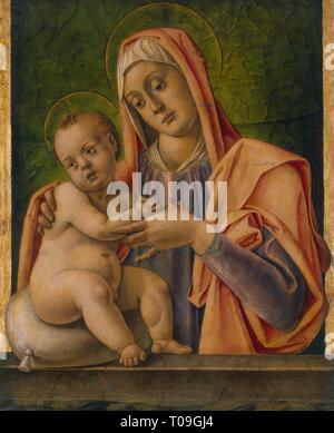 'Madonna mit Kind'. Italien, 1490. Abmessungen: 57,5 x 46,5 cm. Museum: Staatliche Eremitage, St. Petersburg. Autor: bartolommeo Vivarini. BARTOLOMEO VIVARINI. BARTOLOMEO VIVARINI. Stockfoto