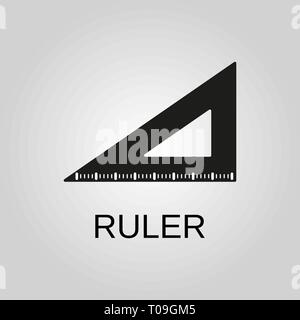 Lineal. Lineal Symbol. Flache Bauform. Lager - Vector Illustration. Stock Vektor