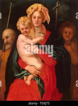 "Die Jungfrau und Kind mit der hl. Josef und der hl. Johannes der Täufer". Italien, frühen 1520er. Abmessungen: 120 x 98,5 cm. Museum: Staatliche Eremitage, St. Petersburg. Autor: Pontormo (Jacopo Carucci). Pontormo. Stockfoto