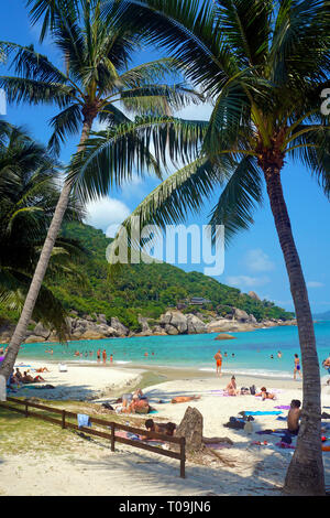 Menschen im Silver Beach, Chrystal Bay, Koh Samui, Golf von Thailand, Thailand Stockfoto