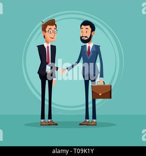Geschäftsleute sprechen über Business-Cartoon Stock Vektor