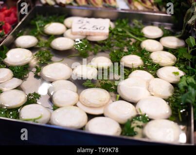 Radieschen Gemüse in Wasser ist auf dem Markt verkauft. Stockfoto