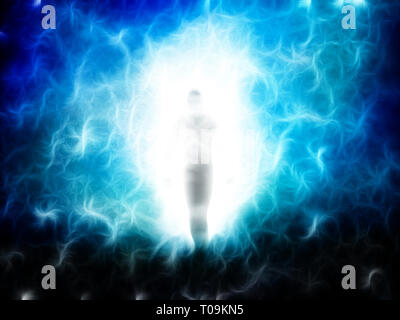 Geist geht aus Licht. Seele oder Aura Stockfoto