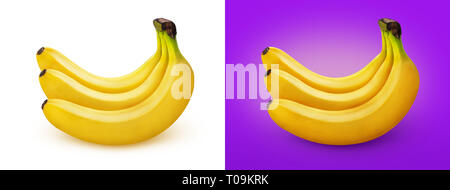 Banane. Bündel Bananen auf weißem Hintergrund Stockfoto