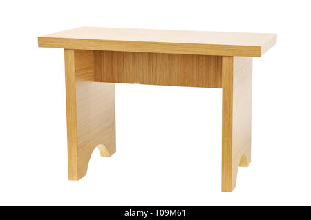 Holz- tabouret auf weißem Hintergrund Stockfoto
