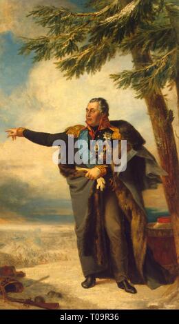 "Portrait von Mikhail Kutuzov (1747-1813)". Nach dem Original von R. M. Volkov, 1813 (?). Die militärische Galerie des Winter Palace. 1829. Abmessungen: 361 x 268 cm. Museum: Staatliche Eremitage, St. Petersburg. Autor: George Dawe. George Dawe. Stockfoto