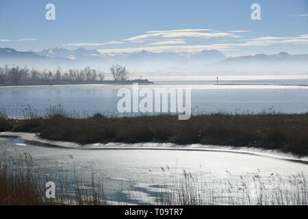 Schöne eisformationen am Bodensee Stockfoto