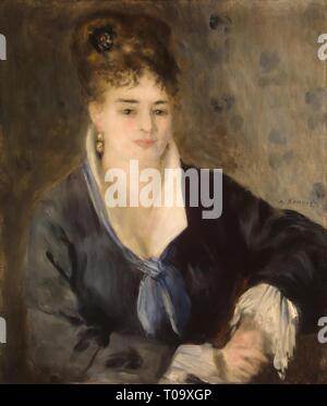 "Frau in Schwarz". Frankreich, ca. 1876. Abmessungen: 65,5 x 55,5 cm. Museum: Staatliche Eremitage, St. Petersburg. Autor: Pierre-Auguste Renoir. Stockfoto