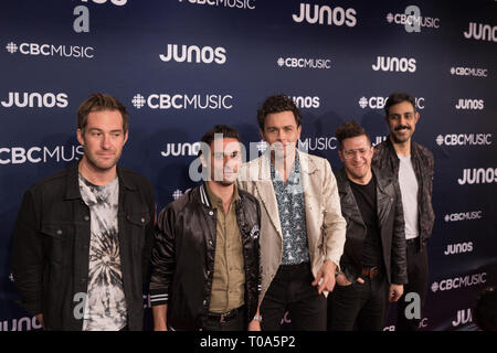 Budweiser Gardens, London, UK. 17. Mär 2019. Auf der Arkells 2019 Juno Awards rote Teppich an Budweiser Gardens in London, Ontario, Kanada Kredit: topconcertphoto/Alamy leben Nachrichten Stockfoto