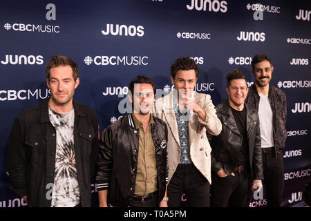 Budweiser Gardens, London, UK. 17. Mär 2019. Auf der Arkells 2019 Juno Awards rote Teppich an Budweiser Gardens in London, Ontario, Kanada Kredit: topconcertphoto/Alamy leben Nachrichten Stockfoto