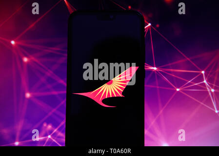 Porto, Portugal. 19 Mär, 2019. Air India Logo ist auf ein Android Mobiltelefon gesehen. Credit: Omar Marques/SOPA Images/ZUMA Draht/Alamy leben Nachrichten Stockfoto